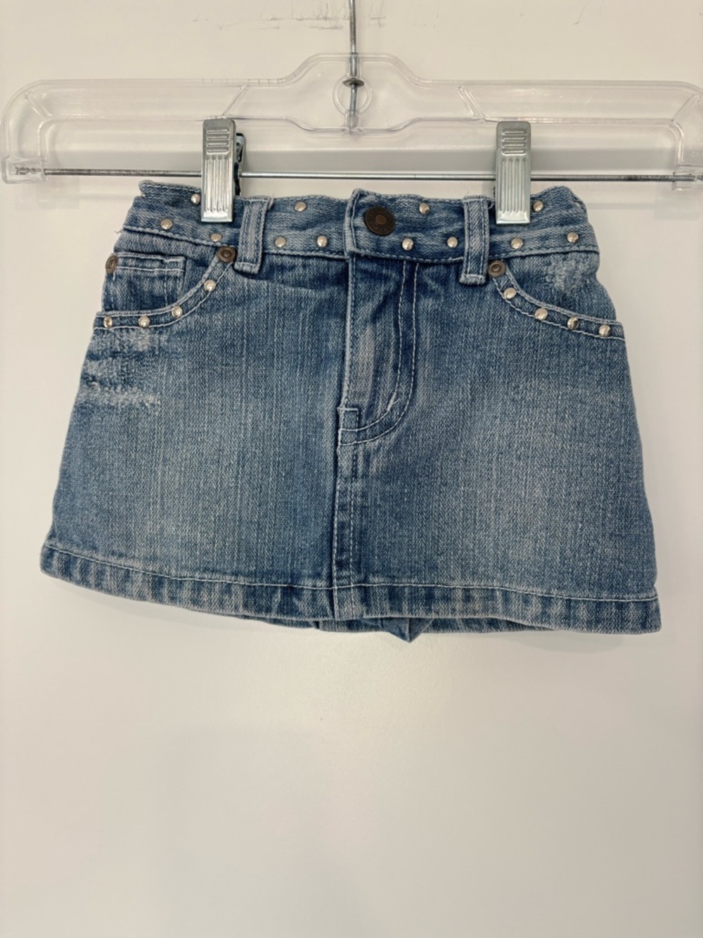 Vintage ESPIRIT Kids Studded Denim Mini Skirt Size 2T